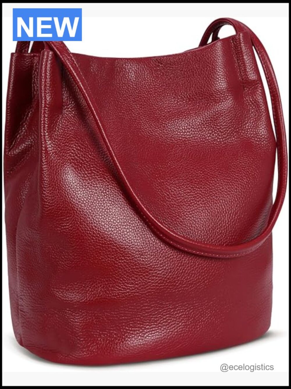 Genuine Leather Tote Bucket Bag Hobo Shoulder Purse Handbag Women